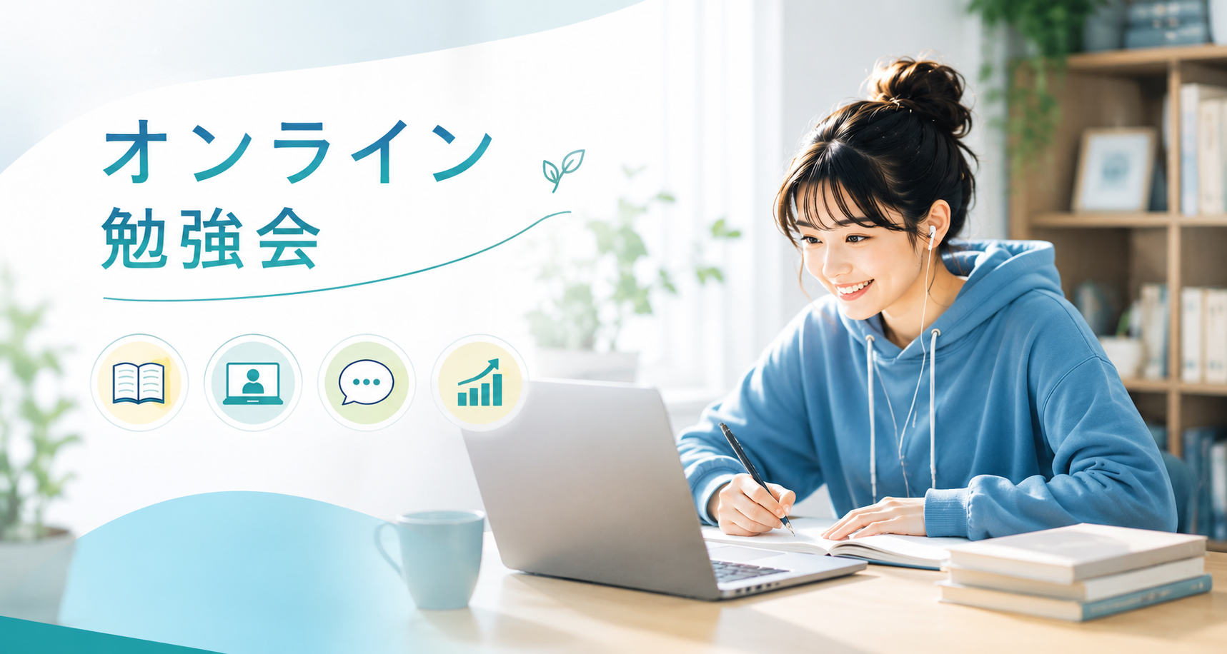 英検・定期テスト・受験対策向けのオンライン勉強会。Discordを使って仲間と一緒に学習し、講師に質問しながら勉強を継続できるStudy With Me型オンライン自習コミュニティ。